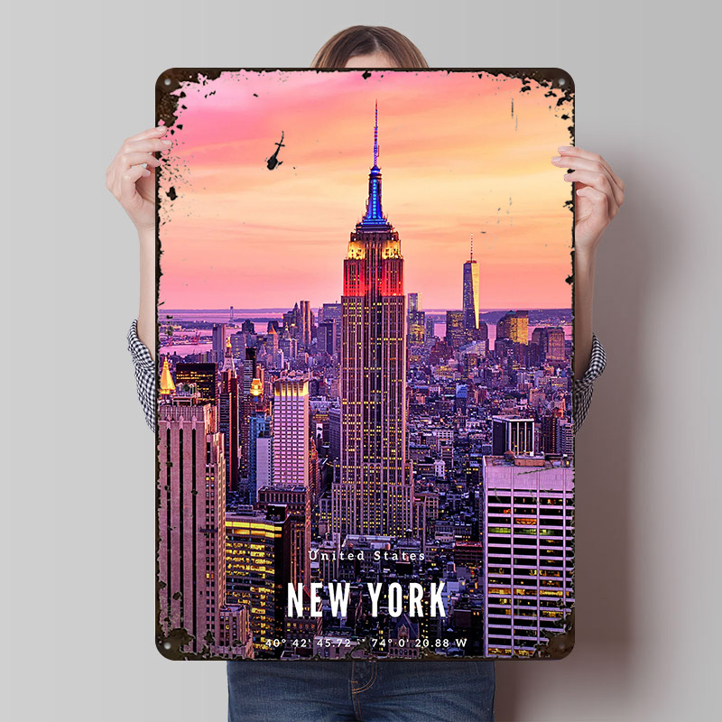 Retro Gaming York - New York City Skyline Poster Aangepaste