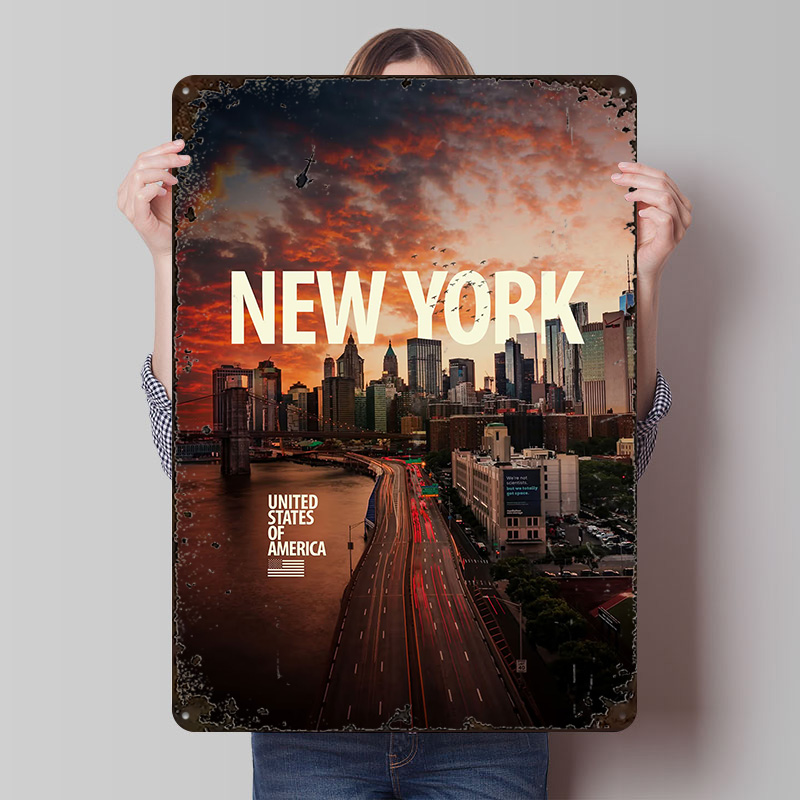 Retro Gaming York - New York City Skyline Gedrukte Posters