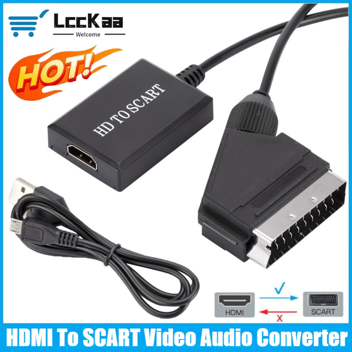 Scart To Hdmi - LccKaa 1080P HDMI Naar SCART Adapter