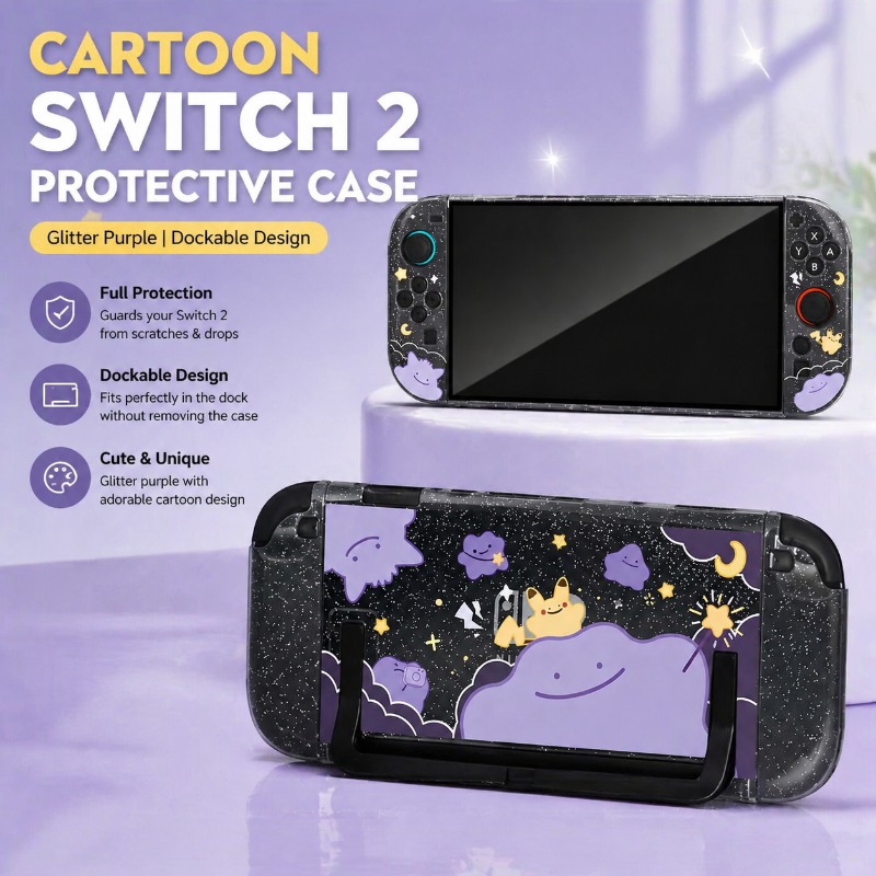 Retro Gaming Case - Cartoon Switch 2 beschermhoes voor Nintendo