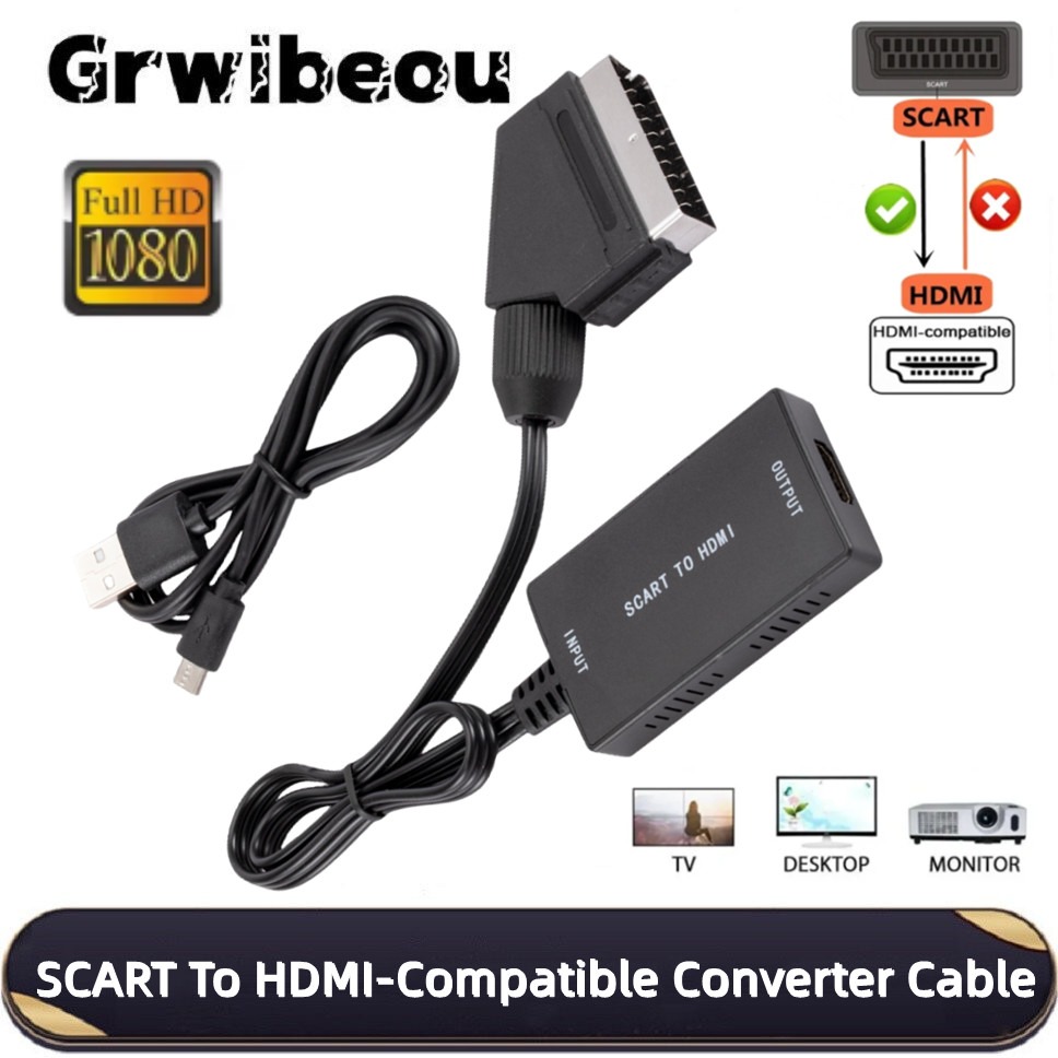 Scart To Hdmi - HD1080P SCART naar HDMI-compatibele converter met