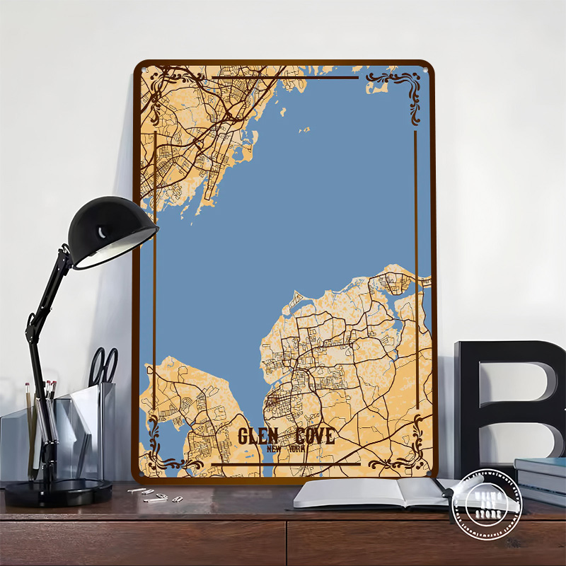 Glen Cove New York Kaart Tinpl - Retro Gaming York recensie en prijs