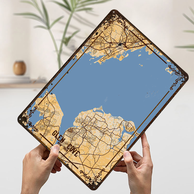 Glen Cove New York Kaart Tinpl - Retro Gaming York recensie en prijs