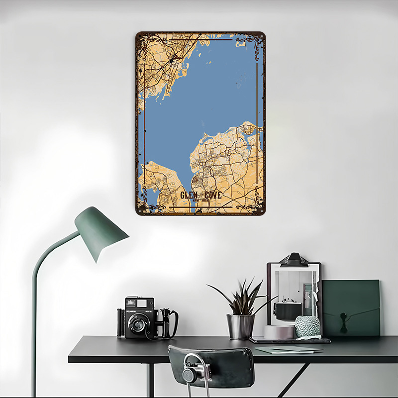 Glen Cove New York Kaart Tinpl - Retro Gaming York recensie en prijs