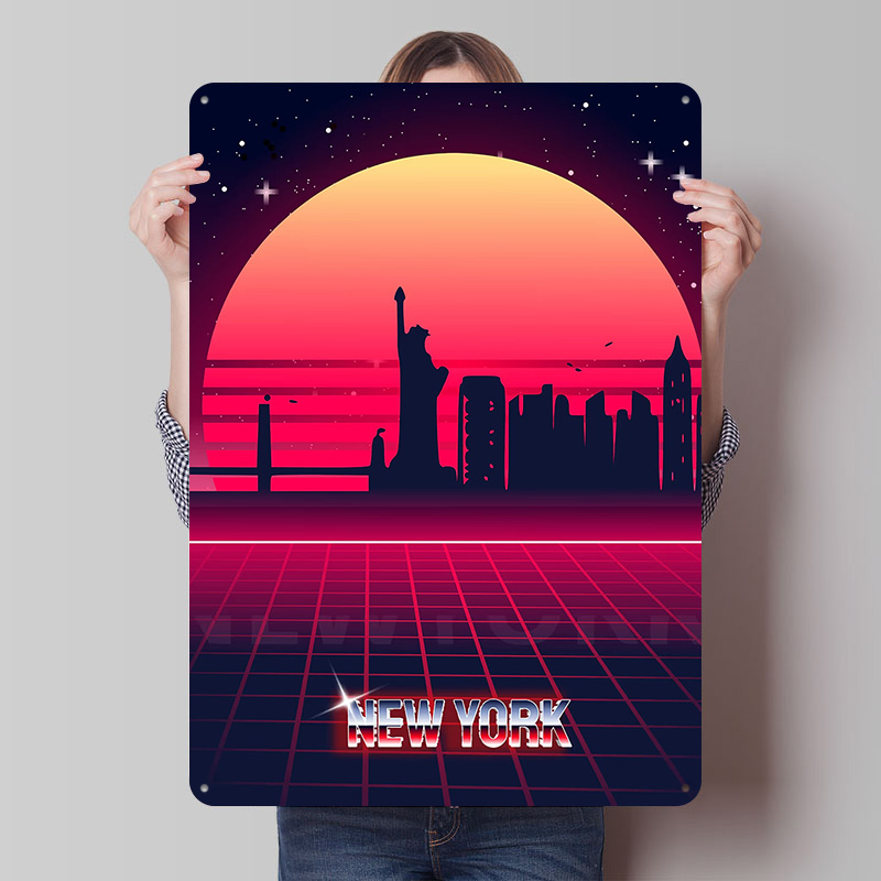 New York Skyline Metal Poster  - Retro Gaming York recensie en prijs