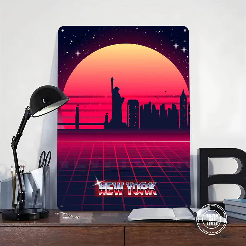 New York Skyline Metal Poster  - Retro Gaming York recensie en prijs