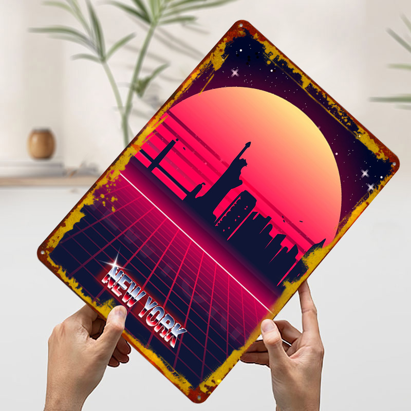 New York Skyline Metal Poster  - Retro Gaming York recensie en prijs