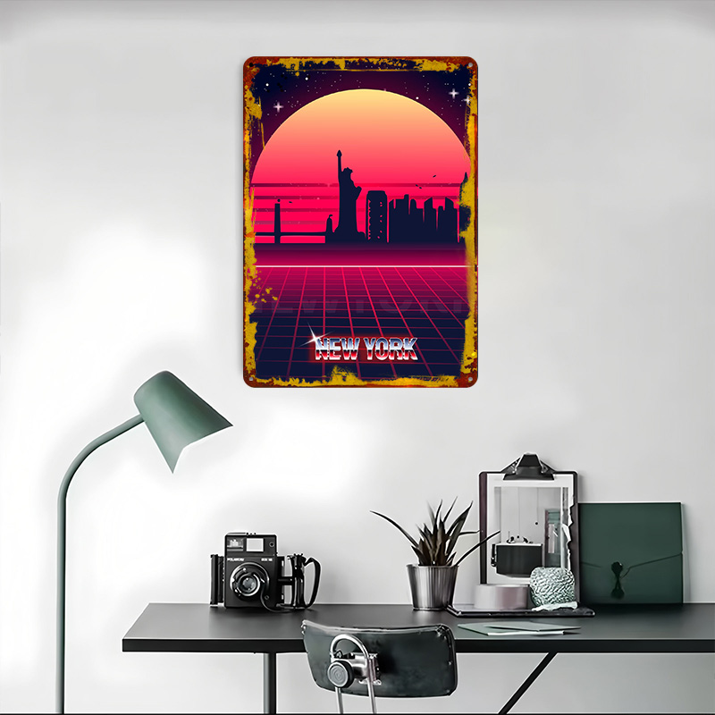 New York Skyline Metal Poster  - Retro Gaming York recensie en prijs